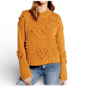 Love At First Find Heart Pom Pom Chunky Sweater Size XL